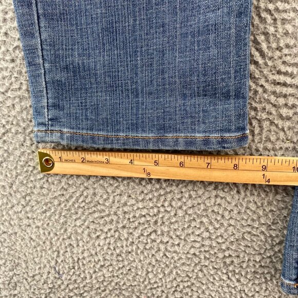 Chicos Jeans Womens 2 US 12 Blue Platinum Straight Leg Distressed Denim Stretch - Picture 10 of 11